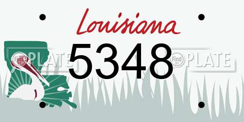 5348 Louisiana License Plate