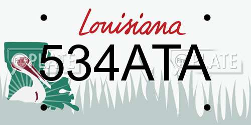 534ATA Louisiana License Plate