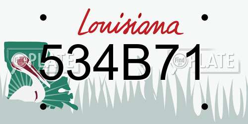 534B71 Louisiana License Plate