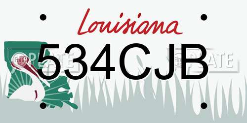 534CJB Louisiana License Plate