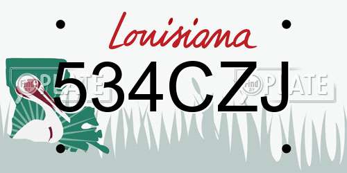 534CZJ Louisiana License Plate