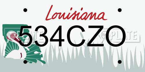 534CZO Louisiana License Plate