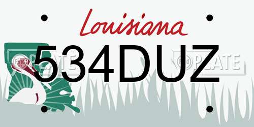 534DUZ Louisiana License Plate