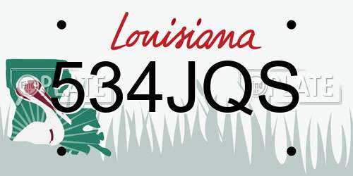 534JQS Louisiana License Plate