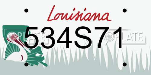 534S71 Louisiana License Plate