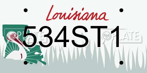 534ST1 Louisiana License Plate