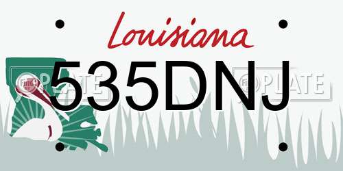 535DNJ Louisiana License Plate