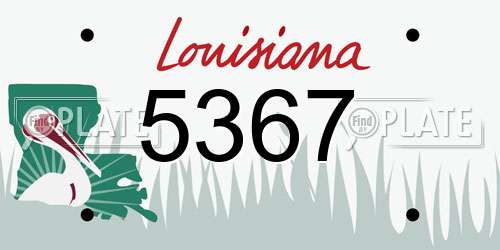 5367 Louisiana License Plate
