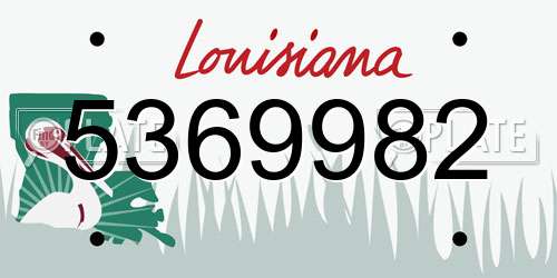 5369982 Louisiana License Plate