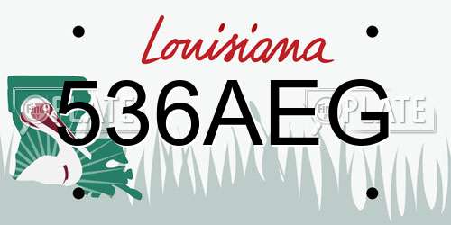 536AEG Louisiana License Plate