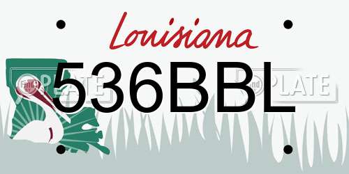 536BBL Louisiana License Plate