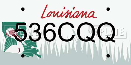 536CQQ Louisiana License Plate