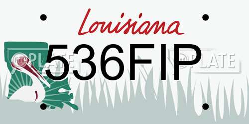 536FIP Louisiana License Plate