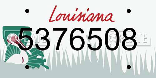 5376508 Louisiana License Plate