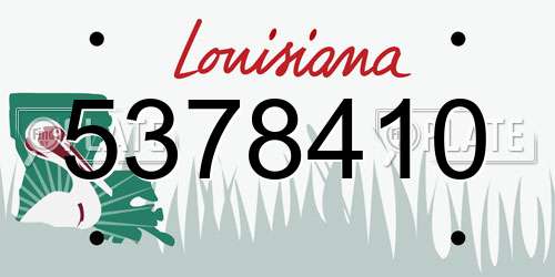 5378410 Louisiana License Plate