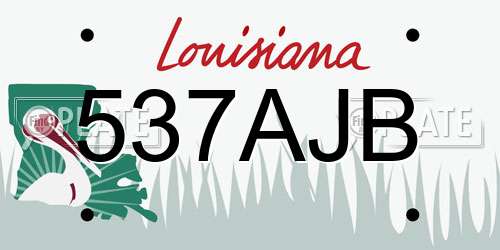 537AJB Louisiana License Plate