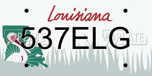537ELG Louisiana License Plate