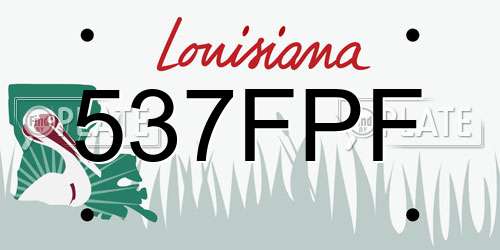 537FPF Louisiana License Plate