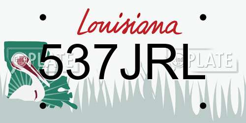 537JRL Louisiana License Plate