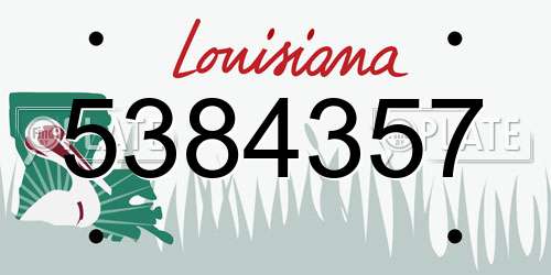 5384357 Louisiana License Plate