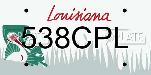 538CPL Louisiana License Plate