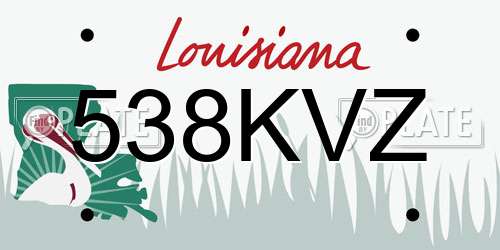 538KVZ Louisiana License Plate