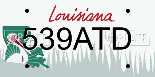 539ATD Louisiana License Plate