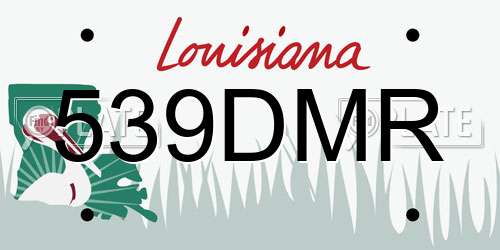 539DMR Louisiana License Plate