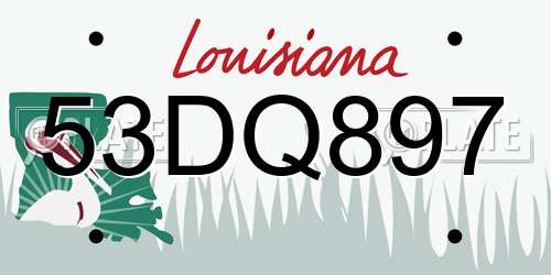 53DQ897 Louisiana License Plate