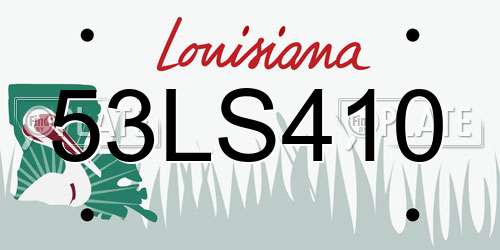 53LS410 Louisiana License Plate