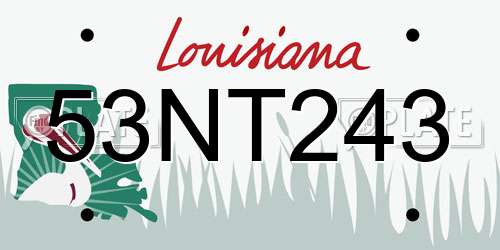 53NT243 Louisiana License Plate
