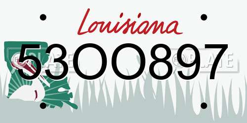 53OO897 Louisiana License Plate