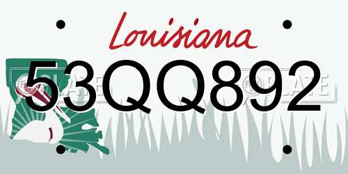 53QQ892 Louisiana License Plate