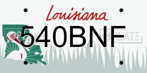 540BNF Louisiana License Plate
