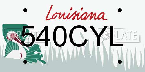 540CYL Louisiana License Plate