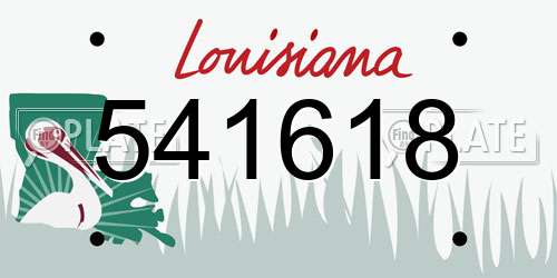 541618 Louisiana License Plate