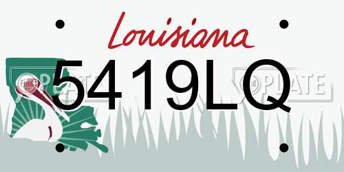 5419LQ Louisiana License Plate