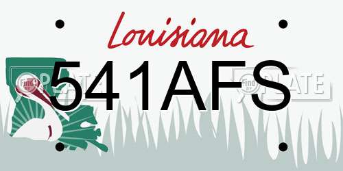 541AFS Louisiana License Plate