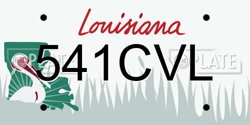541CVL Louisiana License Plate