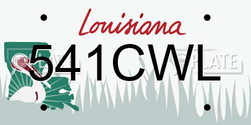 541CWL Louisiana License Plate
