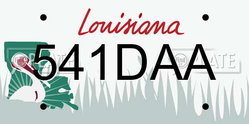 541DAA Louisiana License Plate