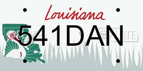 541DAN Louisiana License Plate