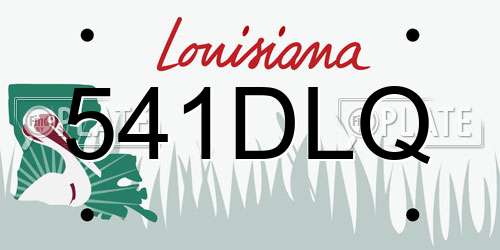 541DLQ Louisiana License Plate