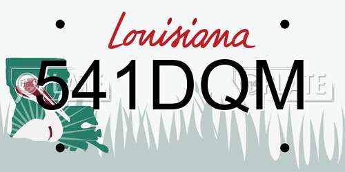 541DQM Louisiana License Plate