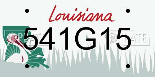 541G15 Louisiana License Plate
