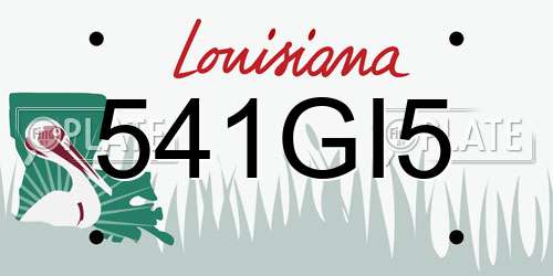 541GI5 Louisiana License Plate