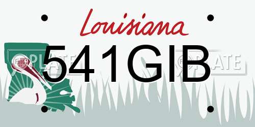 541GIB Louisiana License Plate