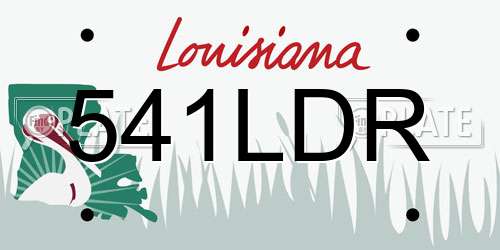 541LDR Louisiana License Plate