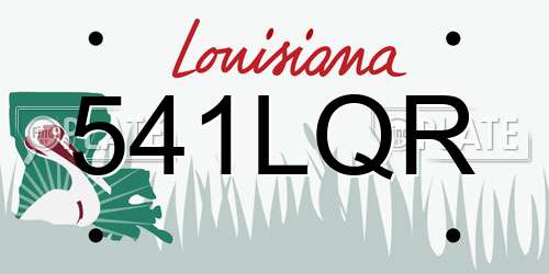 541LQR Louisiana License Plate