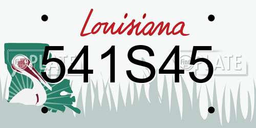 541S45 Louisiana License Plate